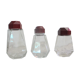 3 glass sprinklers or sugar bowls