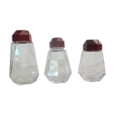 3 glass sprinklers or sugar bowls