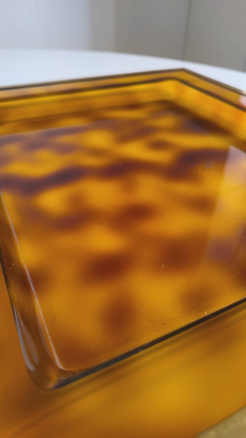 Lucite and gold metal tray by Christian Dior