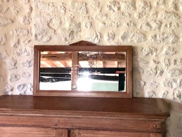 Large Art Deco wooden mirror
