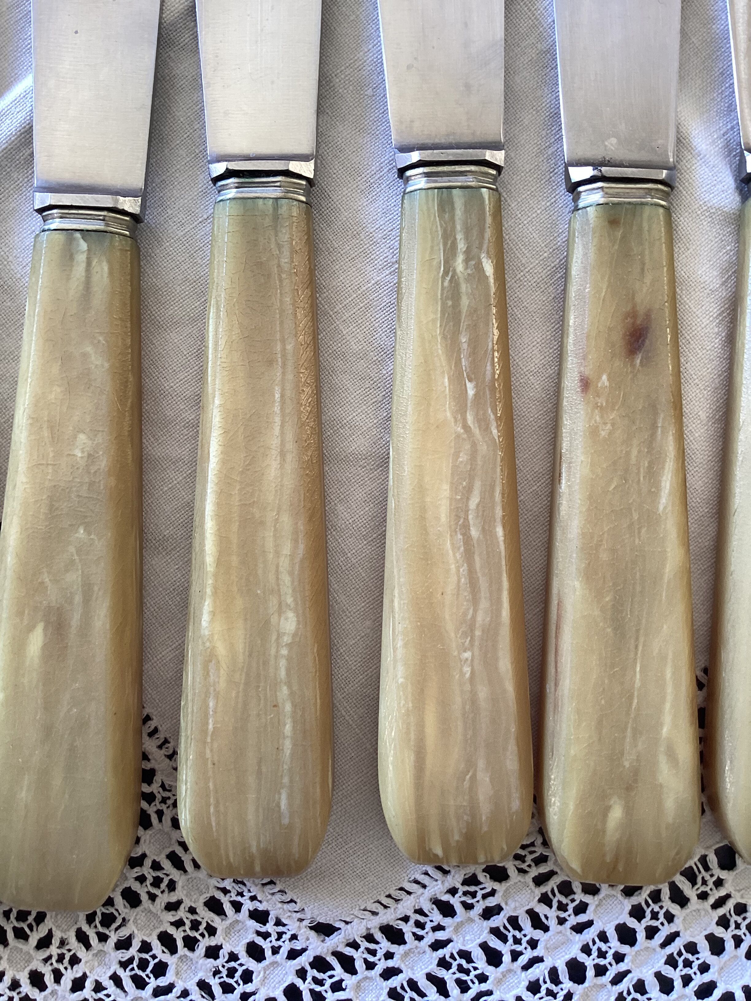 Set of 11 Apollonox table knives in a box