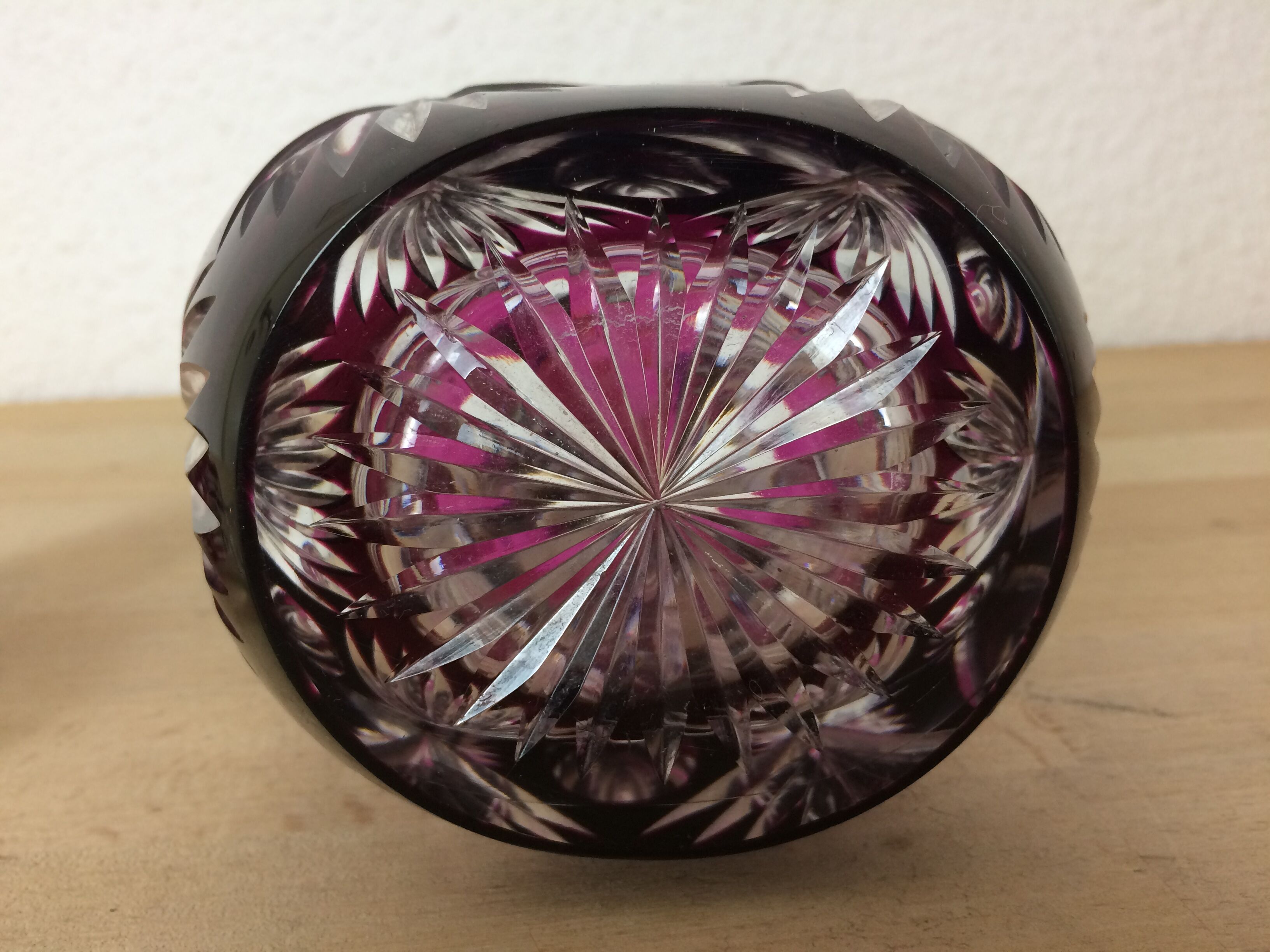 Val Saint Lambert double-layer red cut crystal carafe