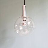 Space Age pendant light in bubbled blown glass, 1970s