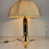 Large ( 65 cm ) midcentury brass space age mushroom table lamp, 1960s