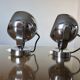 Pair of chrome "eye ball" wall lights 1970