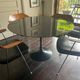 Saarinen Knoll round table in maquina black marble 120cm