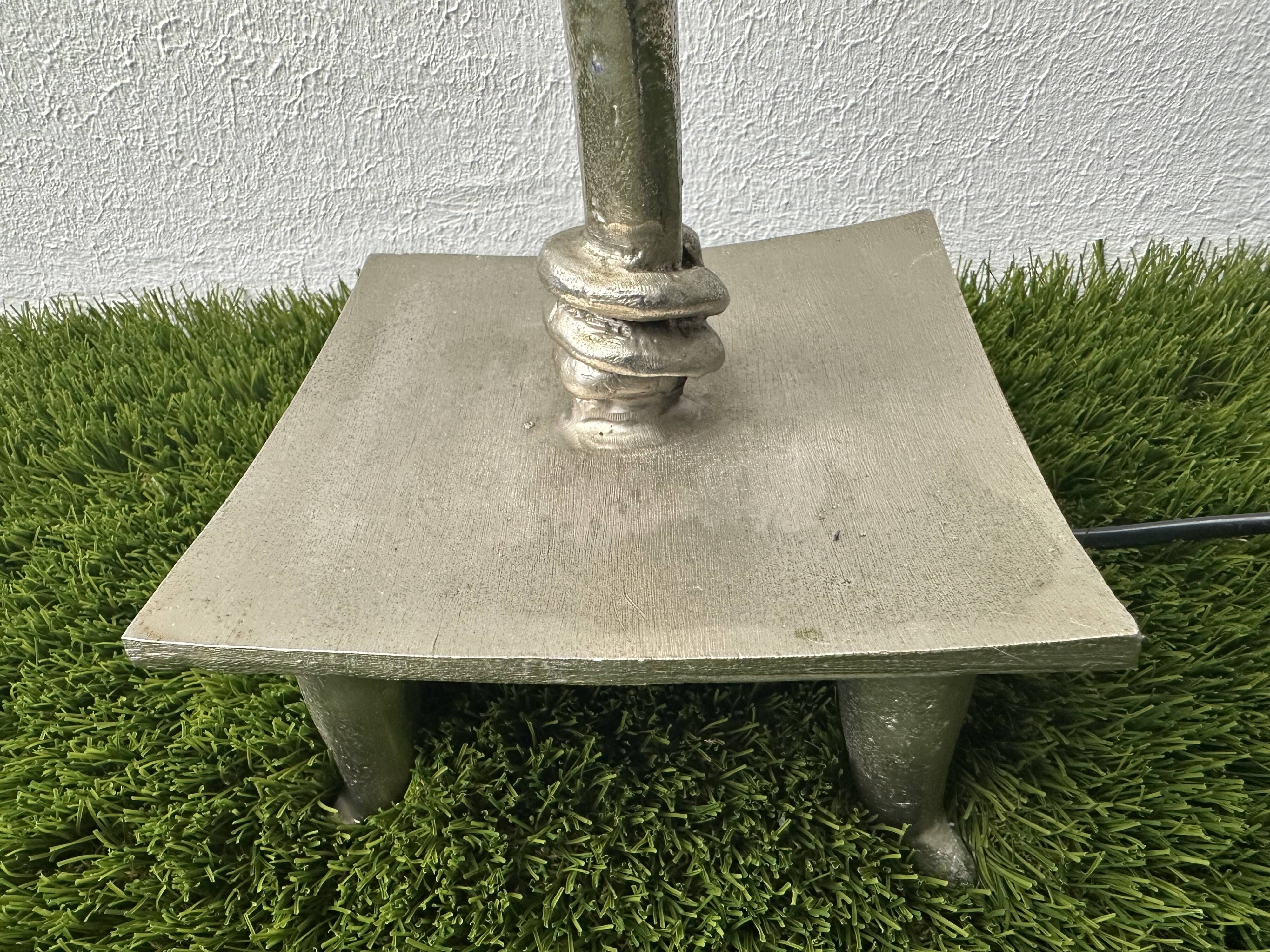Silver-plated bronze lamp by Pierre Casenove for Fondica