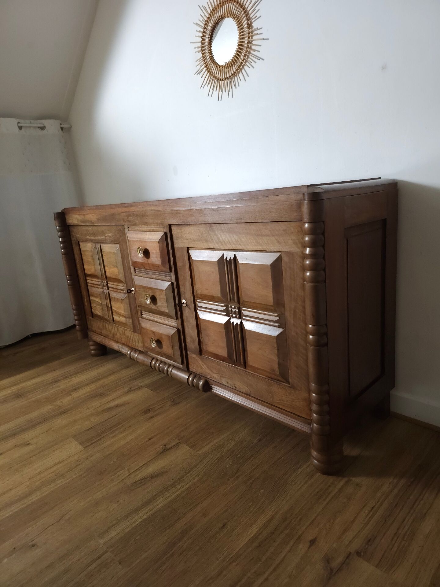 Solid Walnut Buffet, Art Deco, Circa 1940