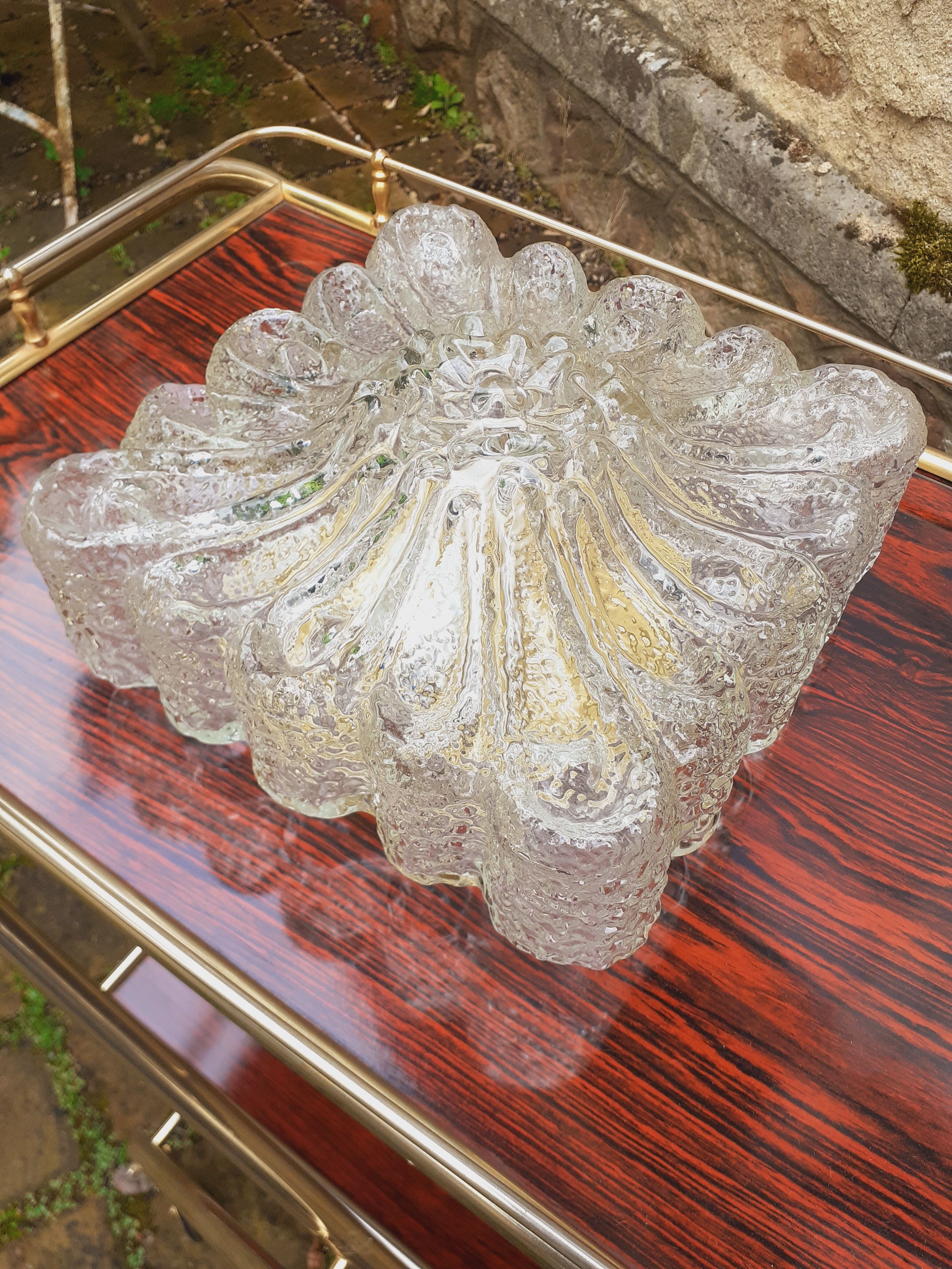 1960s wall light, moulded glass