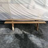 Pair of wooden farmhouse benches