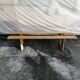 Pair of wooden farmhouse benches