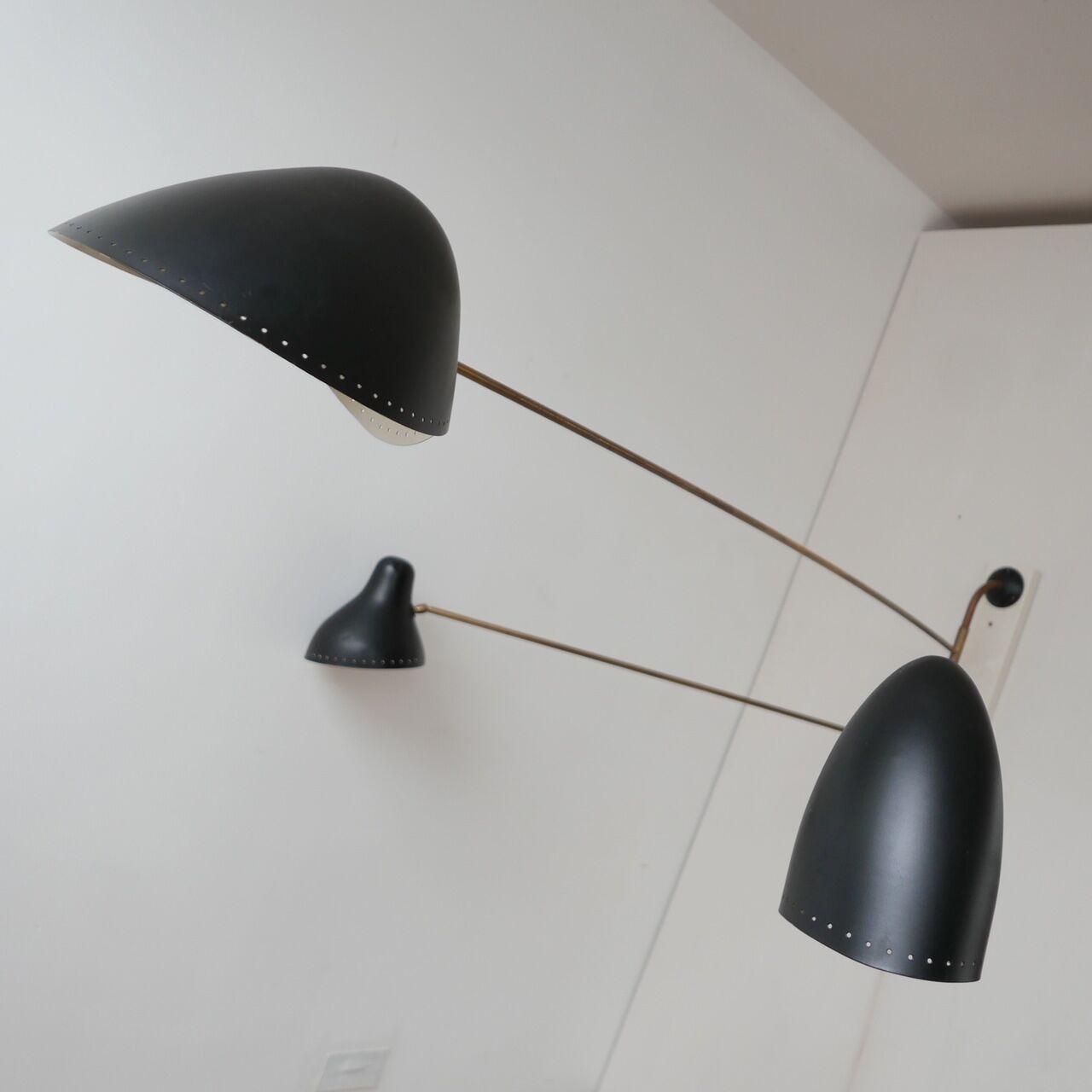 Swing arm mid-century wall lamp