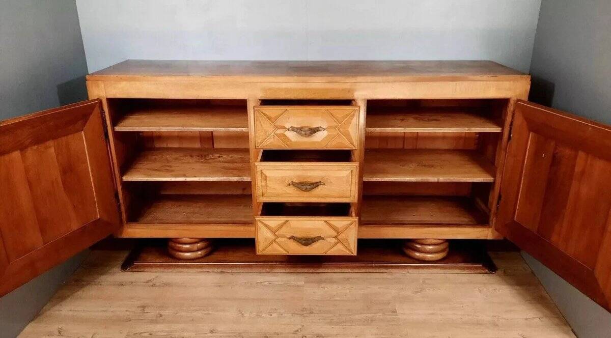 Buffet en enfilade époque Art Déco en bois clair