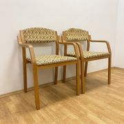 Bentwood armchairs, mid-century, upholstered, TON, 1960s, Czechoslovakia