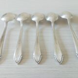 Set of 5 large silver metal spoons