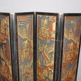 Screen with Japanese decor and black lacquer
