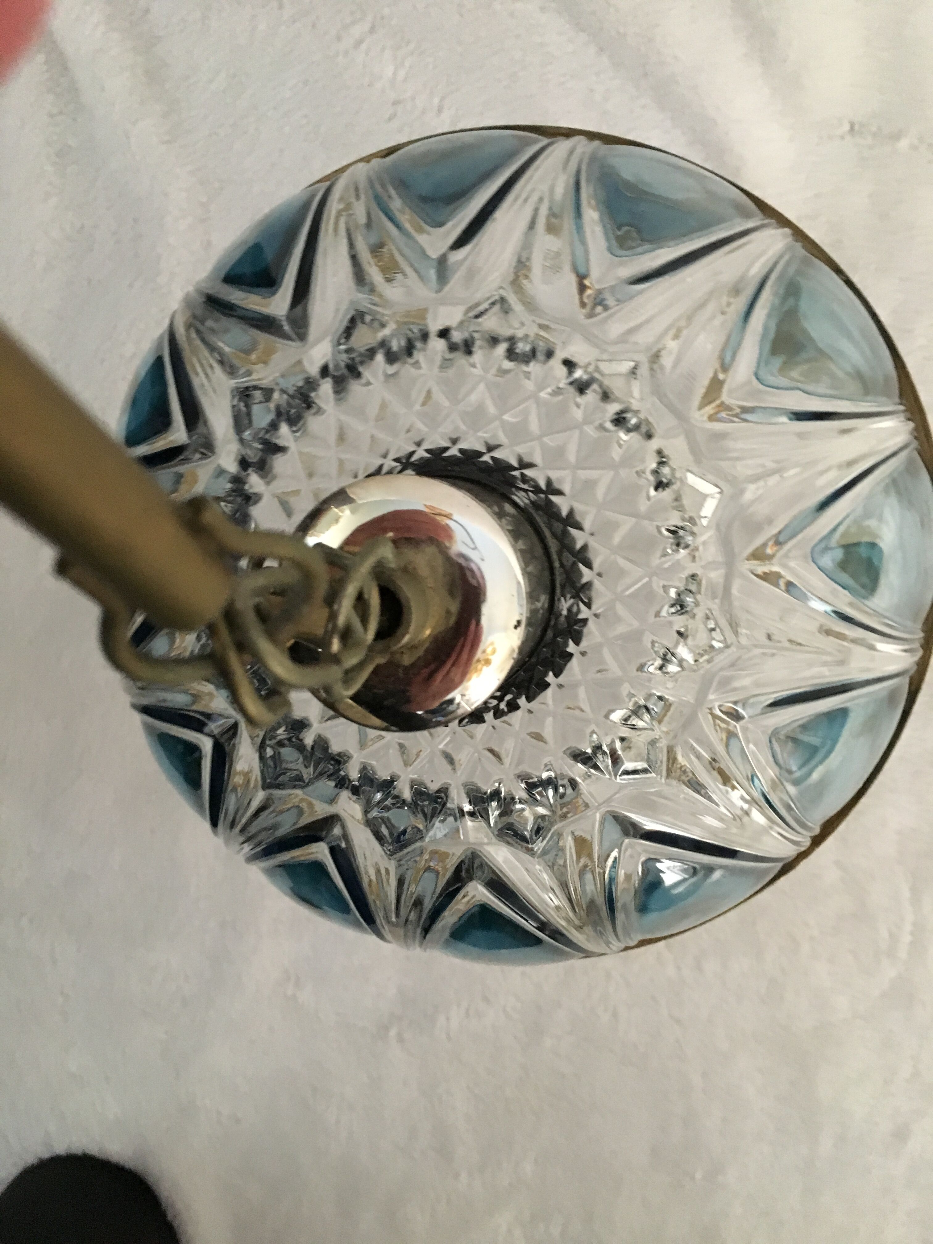 Glass chandelier Blues shabby chic has tassels