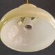 Old pendant light in pale young glass - mounted with cable and new socket