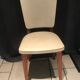 Suite de 6 chaises vintages Skaï beige 1970