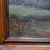 Tableau impressionniste - Huile sur toile signée, Ecole Barbizon 1880