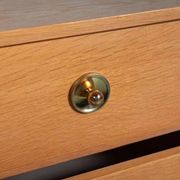 Scandinavian minimalist blonde oak chest, mid-century modern chest.