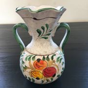 Signed floral decoration vase
