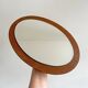 Mid Century teak oval wall mirror