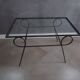 50s/60s coffee table in black metal and glass top
