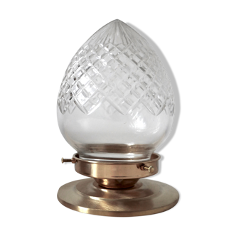 Lampe à poser avec globe en cristal ciselé