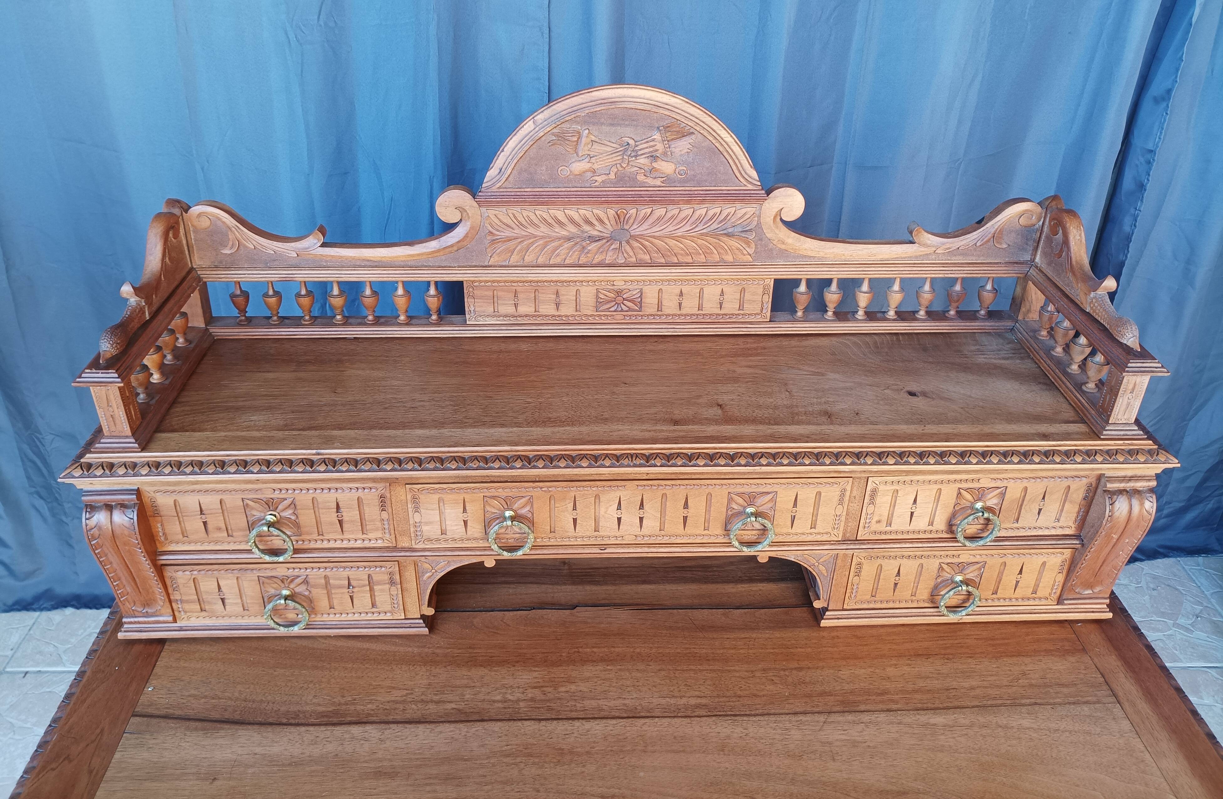 Louis XVI style walnut desk