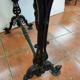 bistro table with cast iron base and marble top