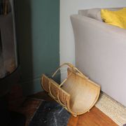 Vintage wicker log basket magazine holder