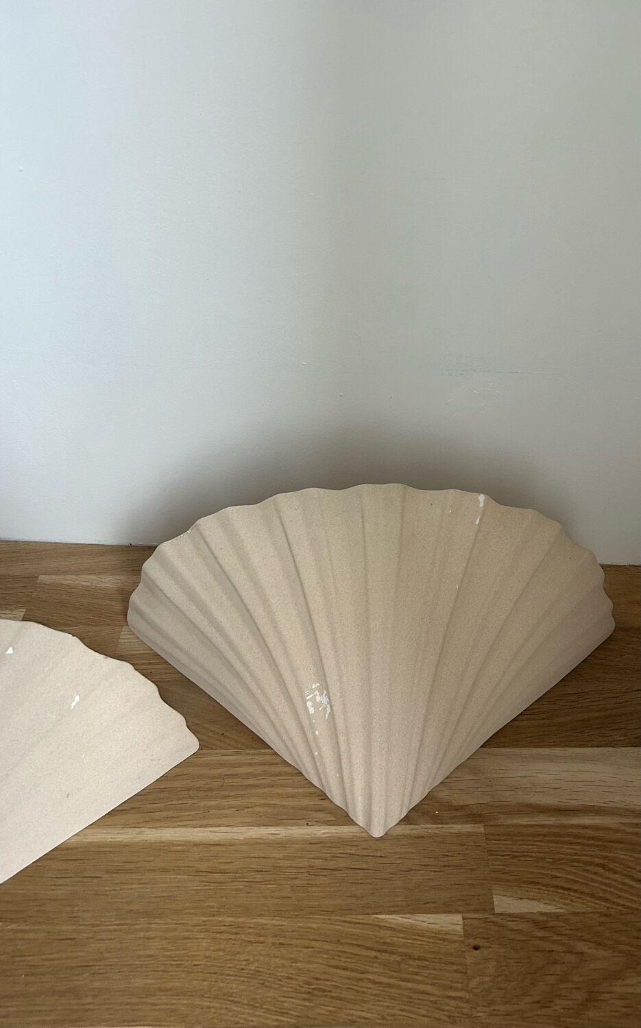 Pair of vintage wall lamp plaster, France 1980
