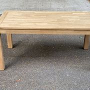 Large extendable Scandinavian dining table in stripped solid oak 160-240.