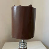 Vintage Chrome and Leatherette Lamp Base Roche Bobois 1975