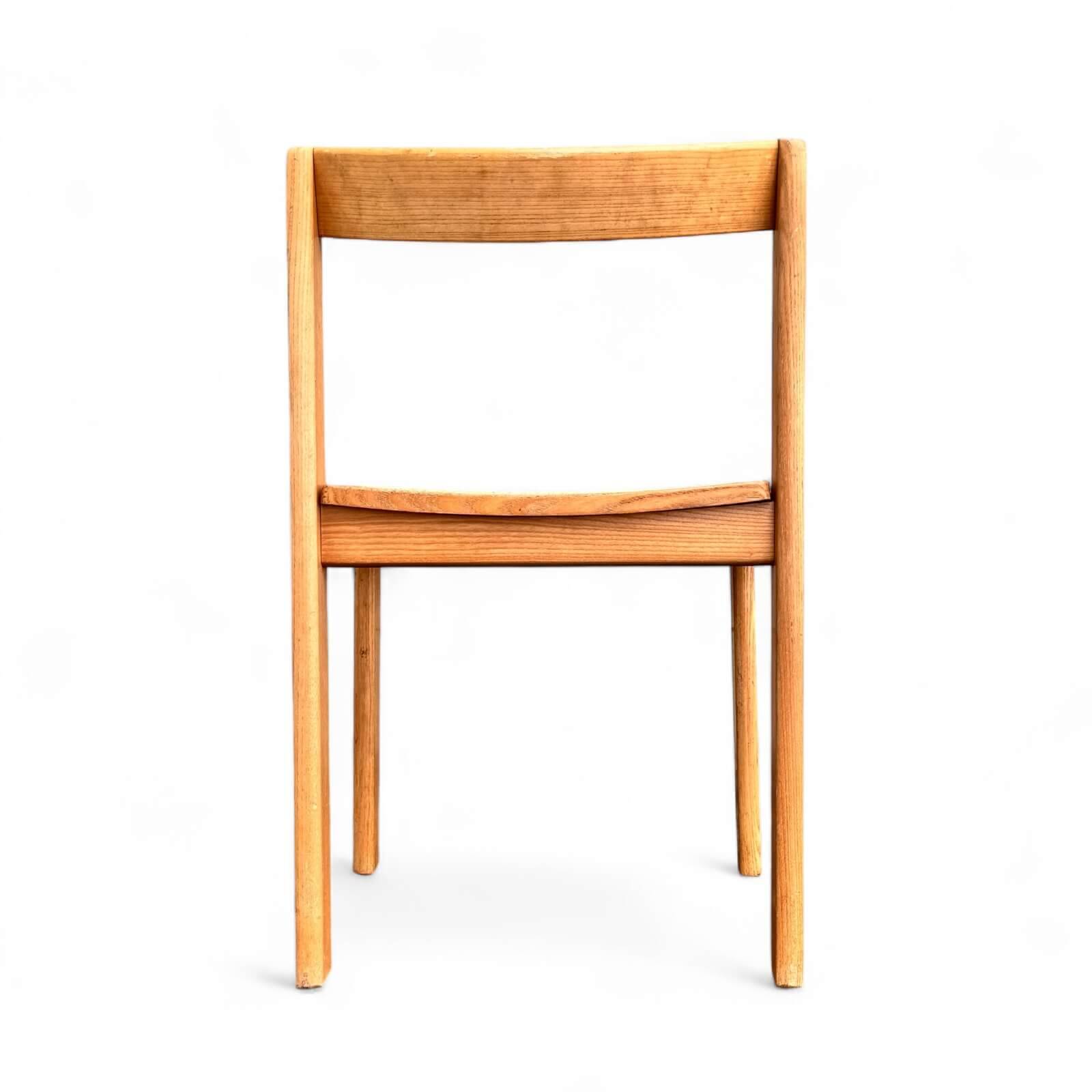 Set of 4 vintage chairs in solid ash and cane