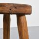 Tripod stool in solid wood, Alpine craftsmanship, 1950s.