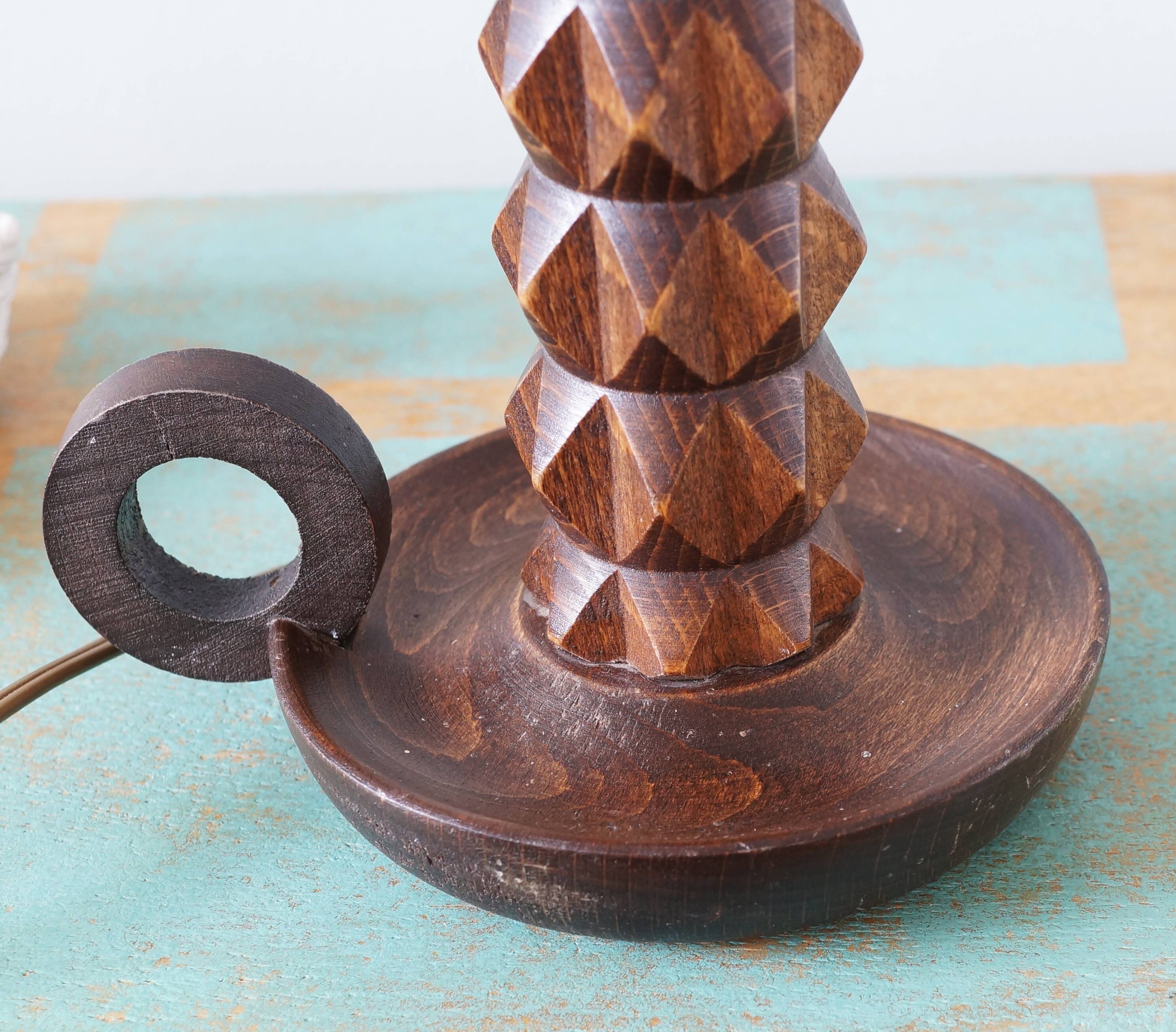 Wooden lamp foot 50s