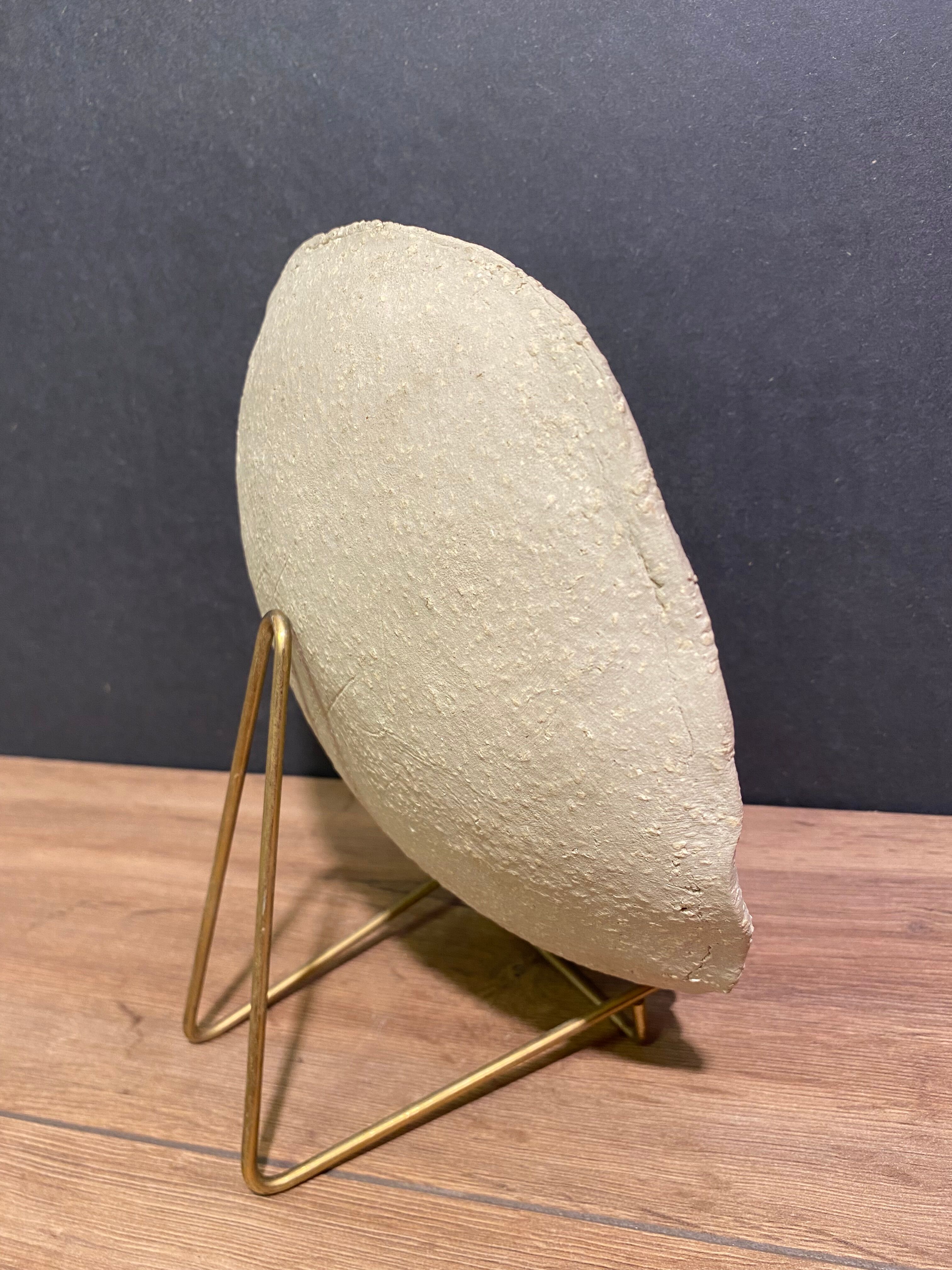 Hollow cut, hollow dish signed in ceramic Raku Japan