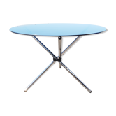 Table ronde en verre vintage