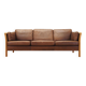 Brown leather sofa, Danish design, 1970s, production: Denmark