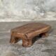 Small stool, teak footrest with short cut corners.