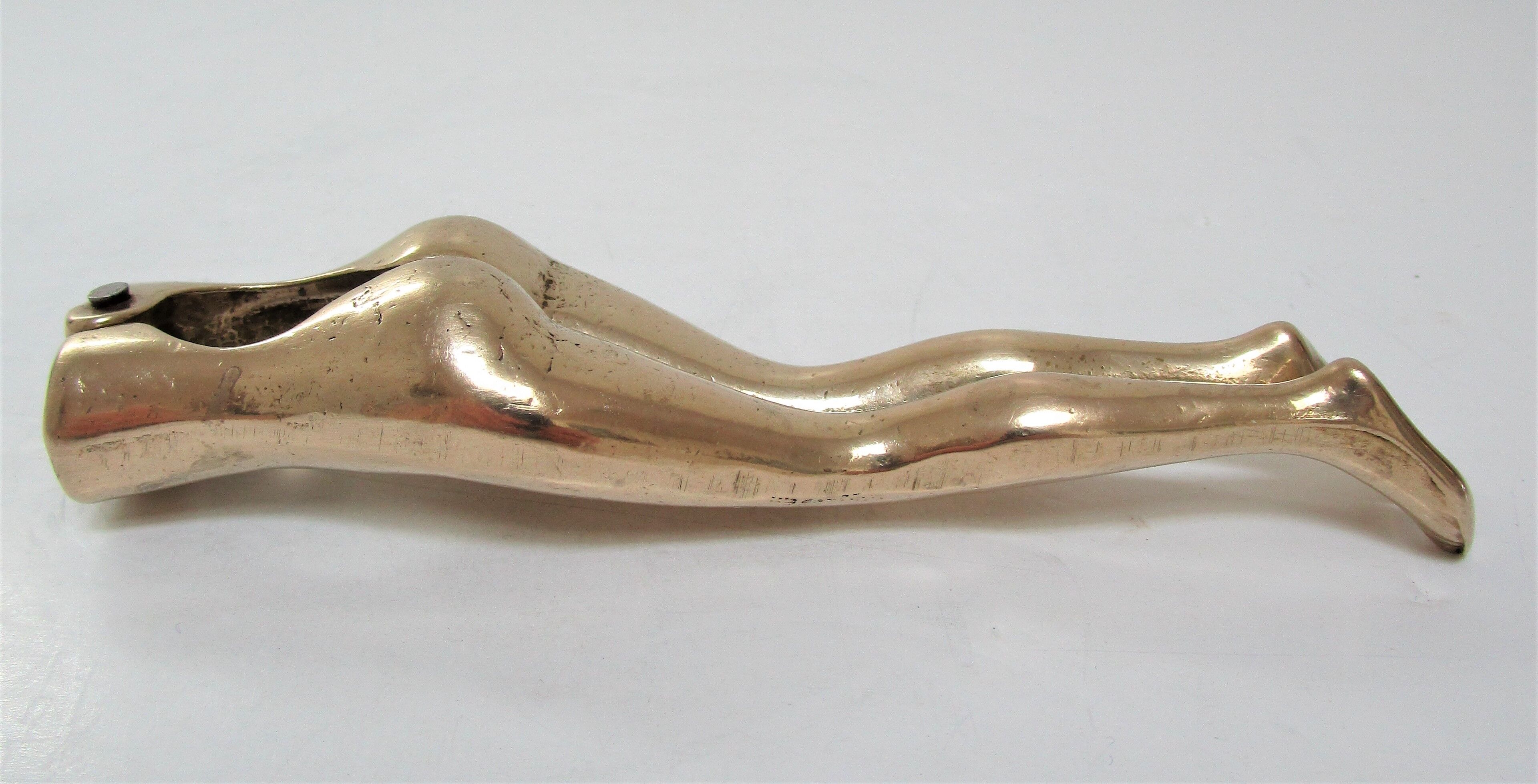 Massive brass anthropomorphic nutcracker vintage woman legs