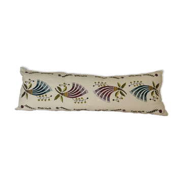 Coussin exceptionnel en teinture grecque vintage tissée à la main.