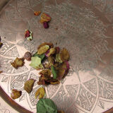 Moroccan tray in oriental pink copper