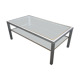 Steel coffee table, bronze and translucent glass circa 1970