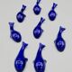 Set of 6 vintage blue porcelain whale knife rests.