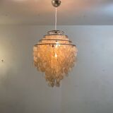 Large mother-of-pearl chandelier Verner Panton style, 1960s