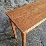 Old French oak console – Long and narrow farmhouse table 241 cm – Vichy hospital workshop from the 1950s