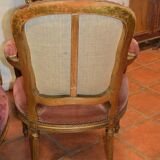 Fauteuils bergères en bois doré style louis xv  x 4